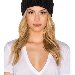 Women's Black Felix Beanie With Mink Fur Ears